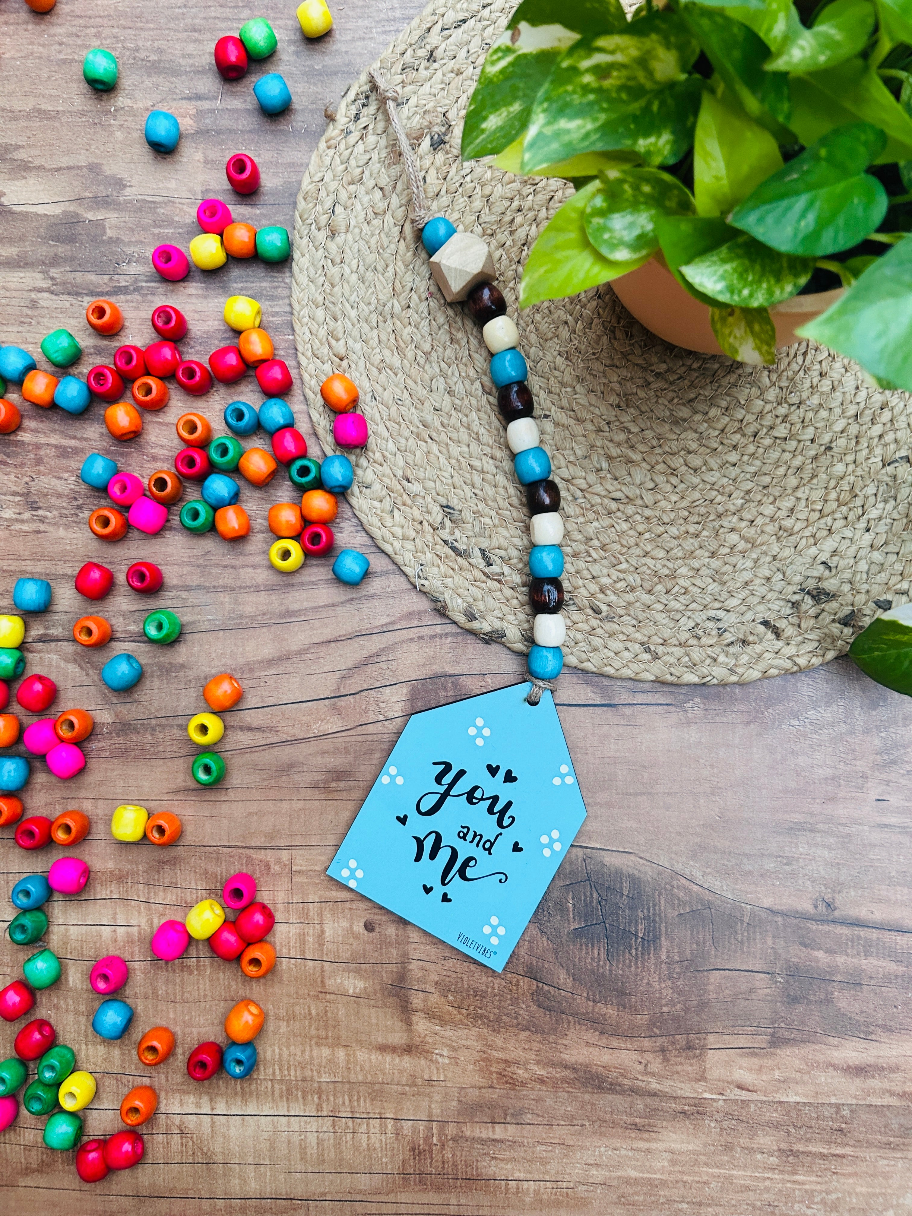 You and me | Beaded Hut with Ceramic hook