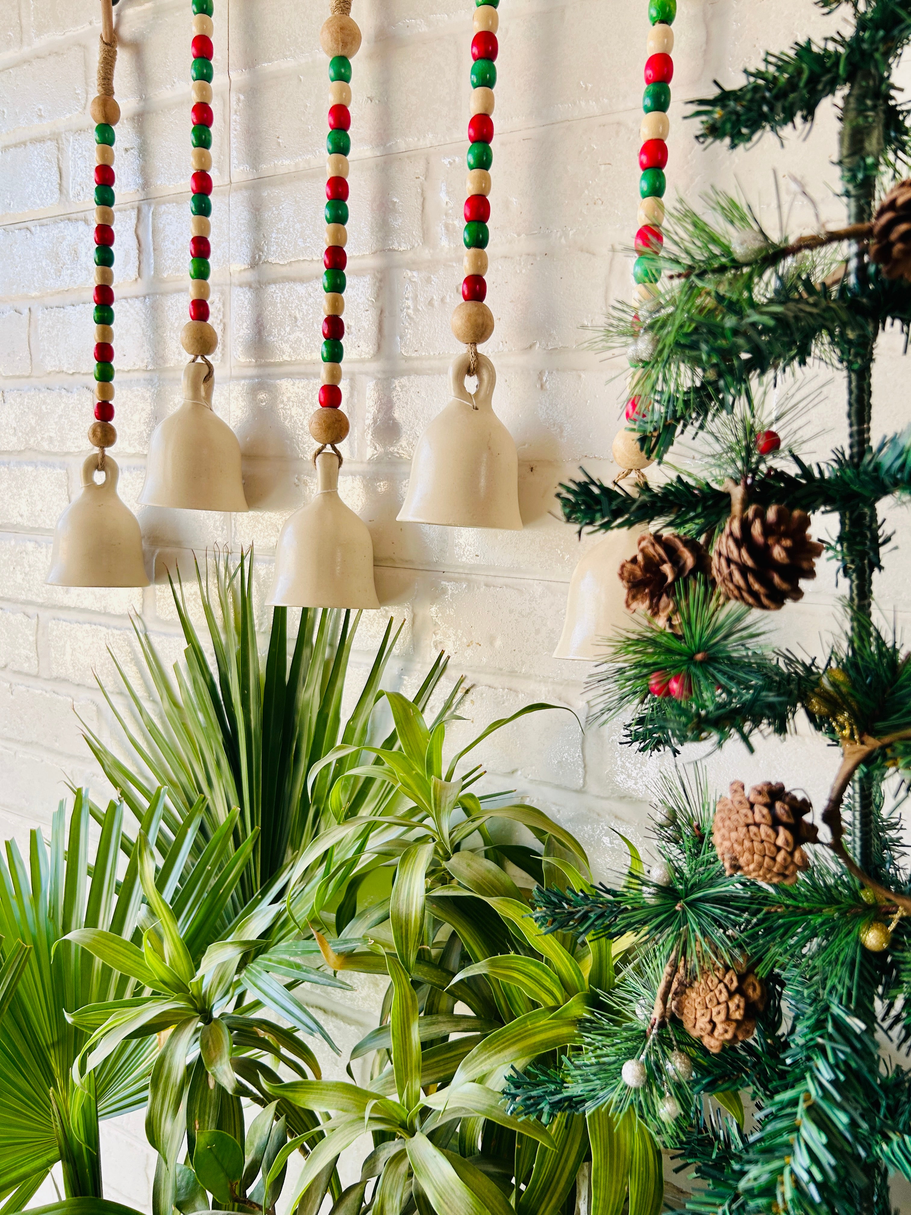 INDIAN ROSE | Ceramic Beaded Bells with Ceramic Hooks (BUY 4 GET 1 FREE)