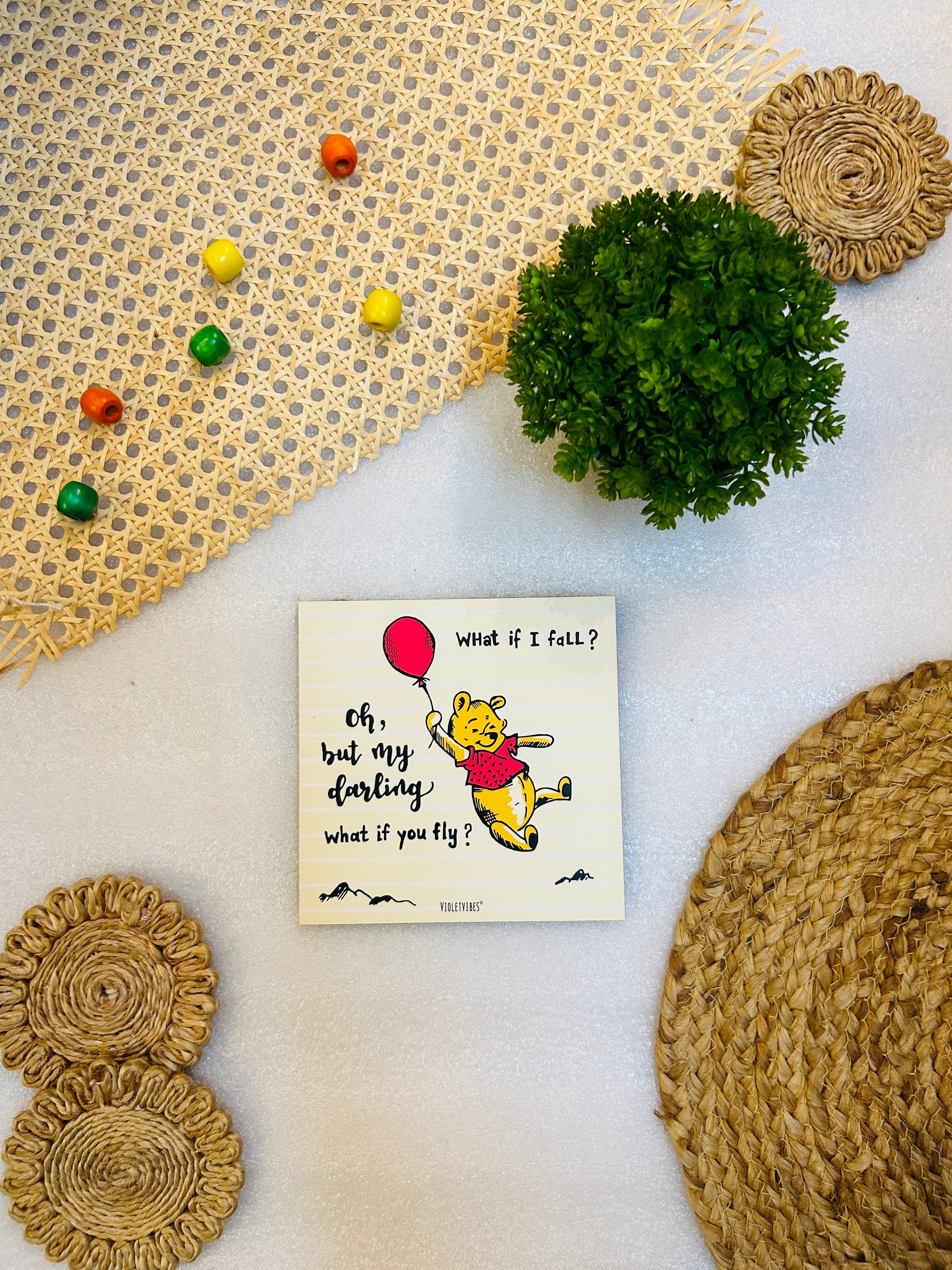 What if I fall oh, but my darling what if you fly | 6 inches Square Hangings or Stick-ons