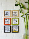 Restroom Decor Frames | Set of 6