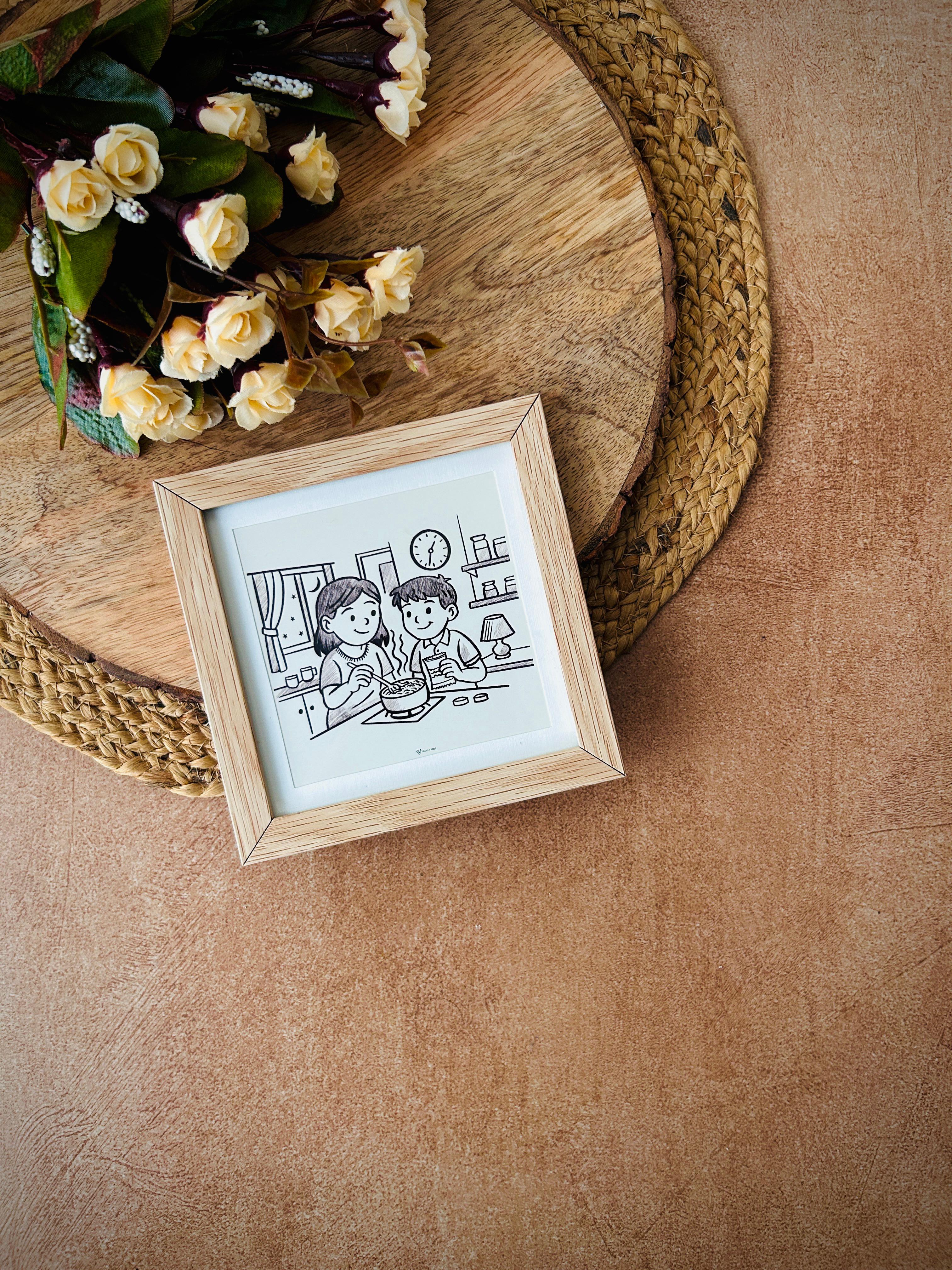 One where we made midnight Maggi | No caption Needed Wall Frame