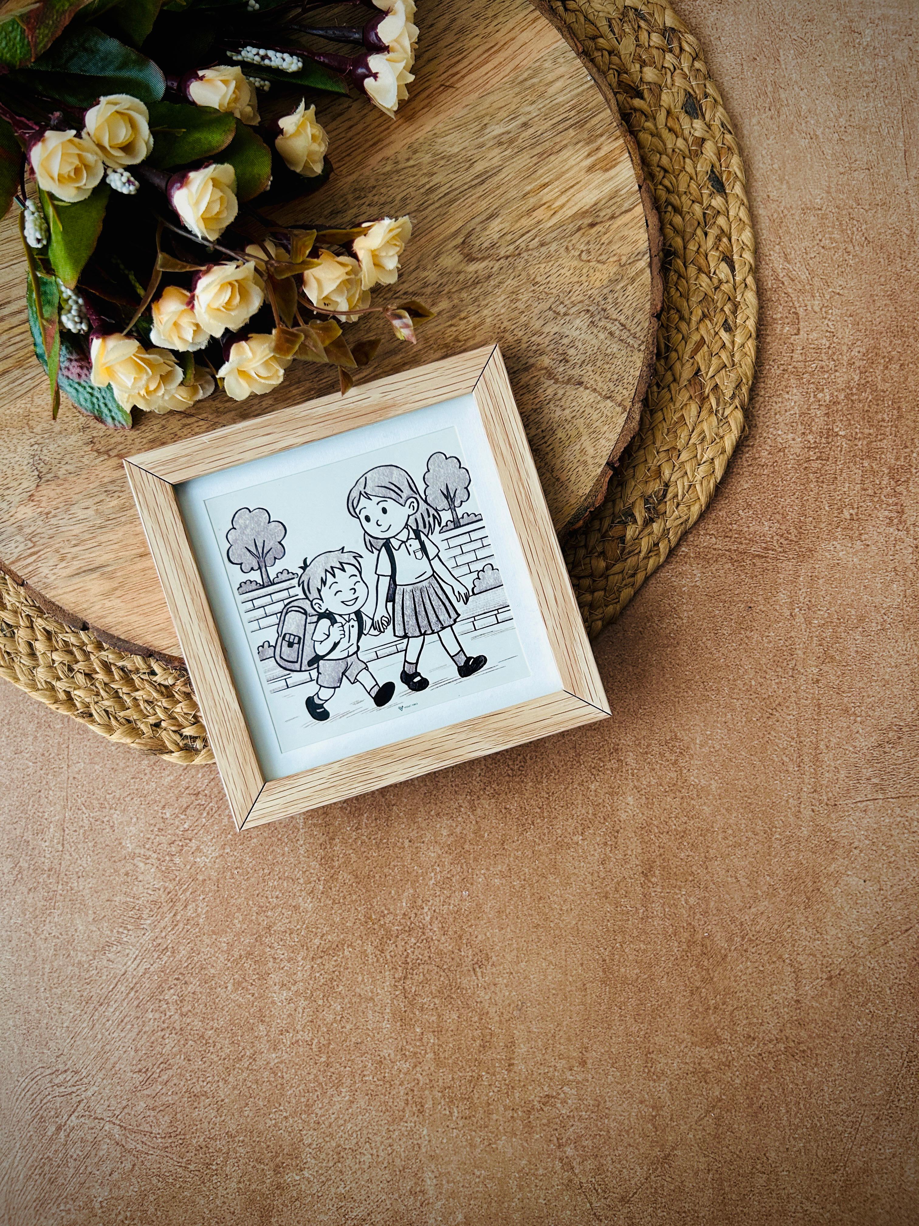 One where we shared schools and stories | No caption Needed Wall Frame