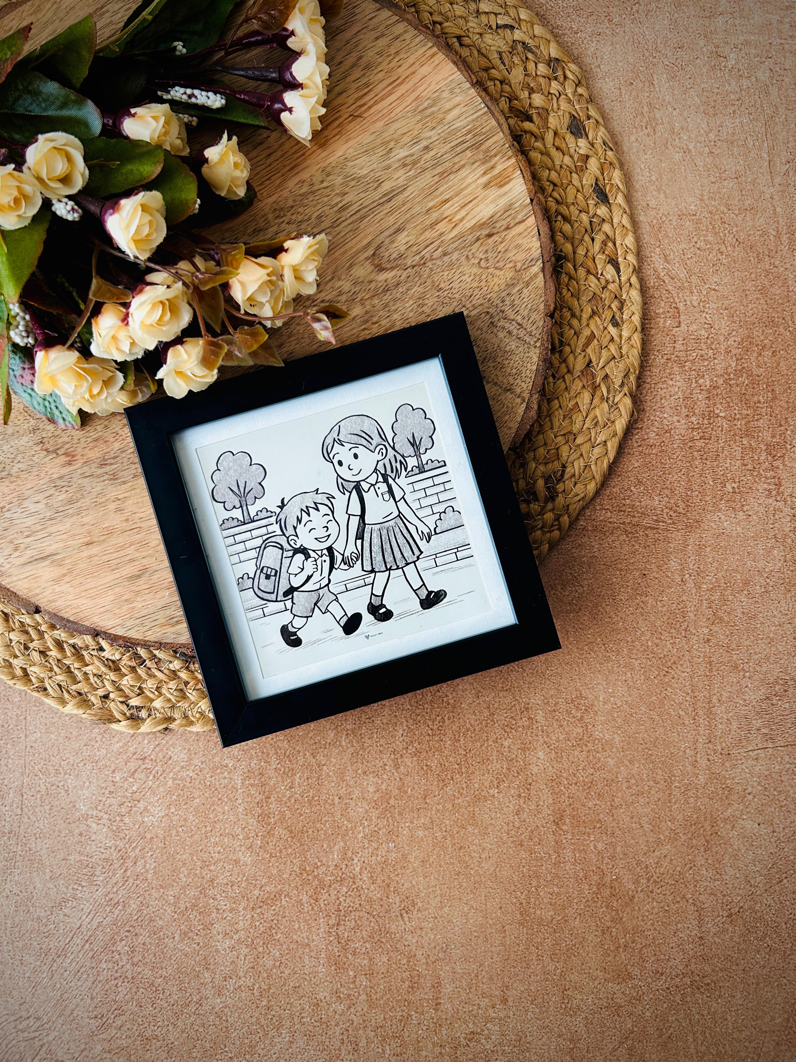 One where we shared schools and stories | No caption Needed Wall Frame