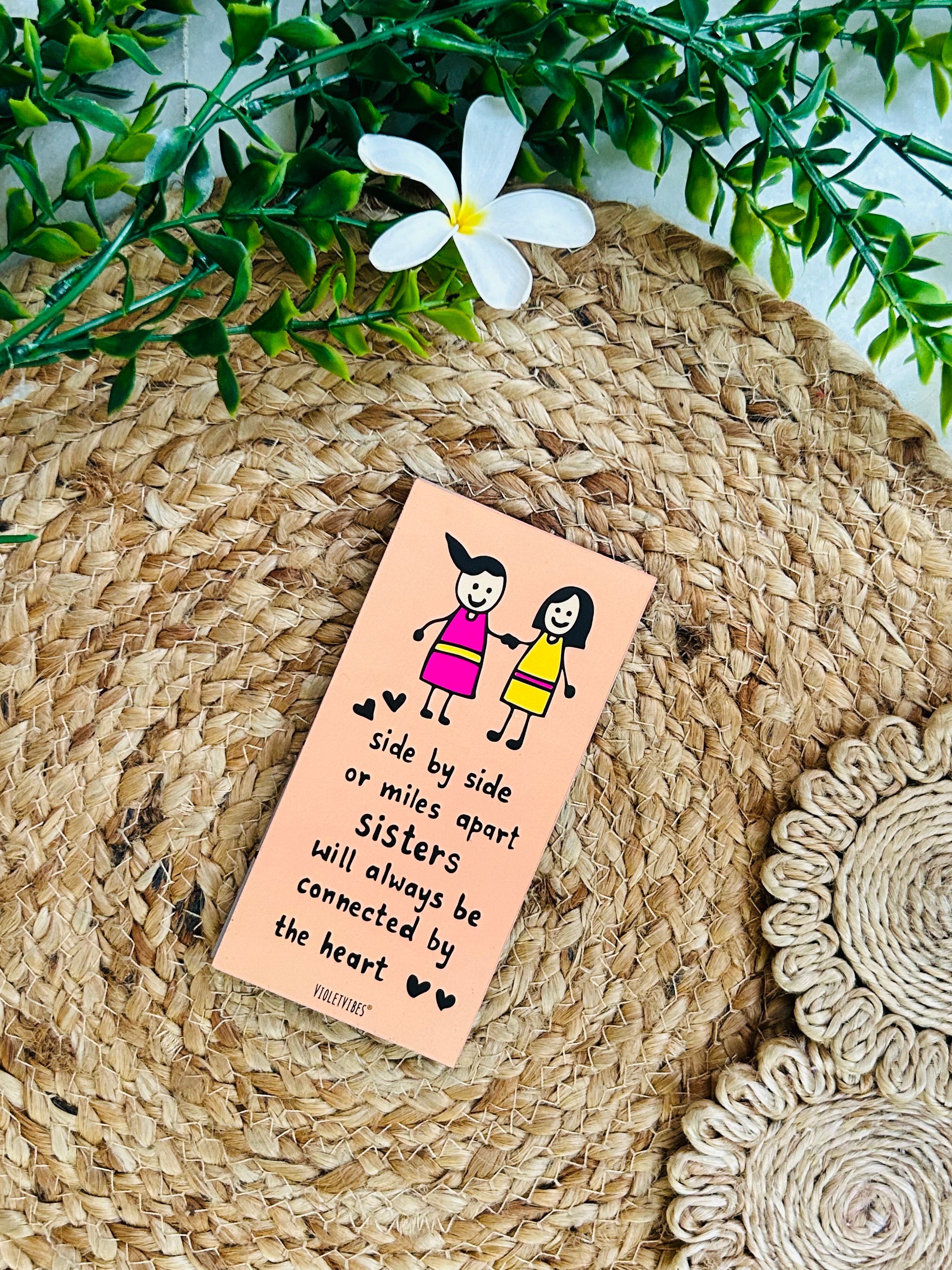Sisters | Rakhi Fridge Magnet + Rakhi Thread