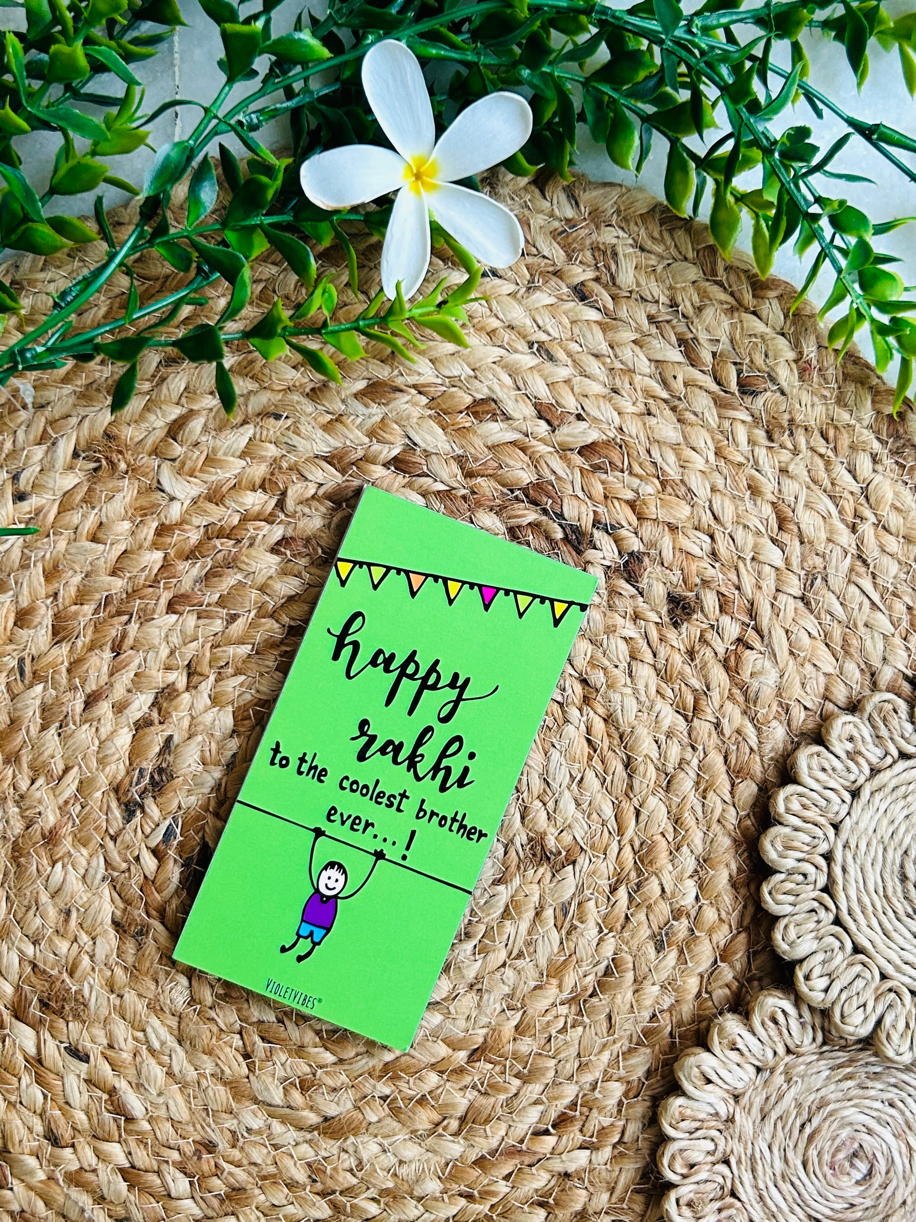 Happy Rakhi | Rakhi Fridge Magnet + Rakhi Thread