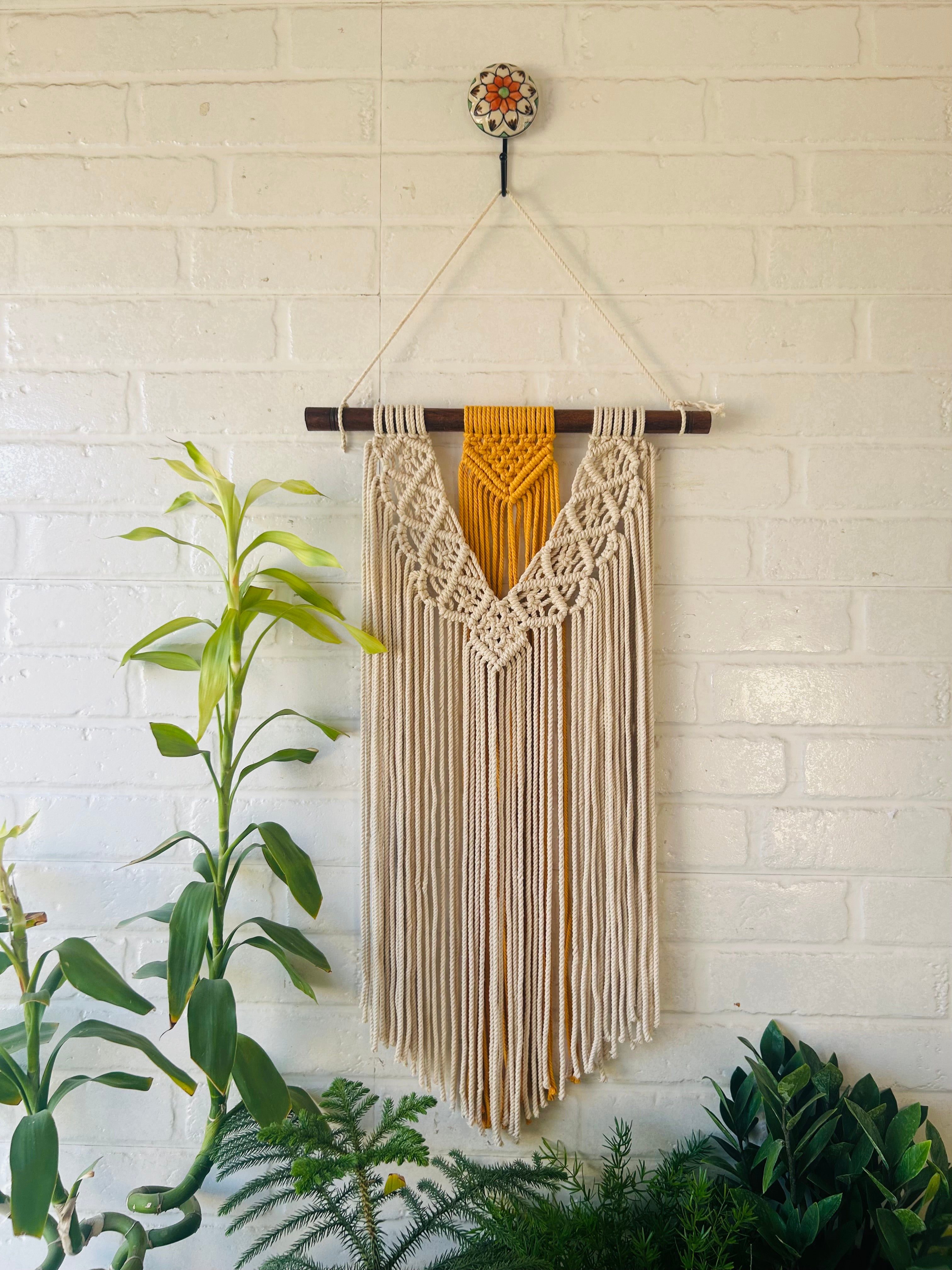 Folklore Macrame Wall Hanging | With Ceramic Hook