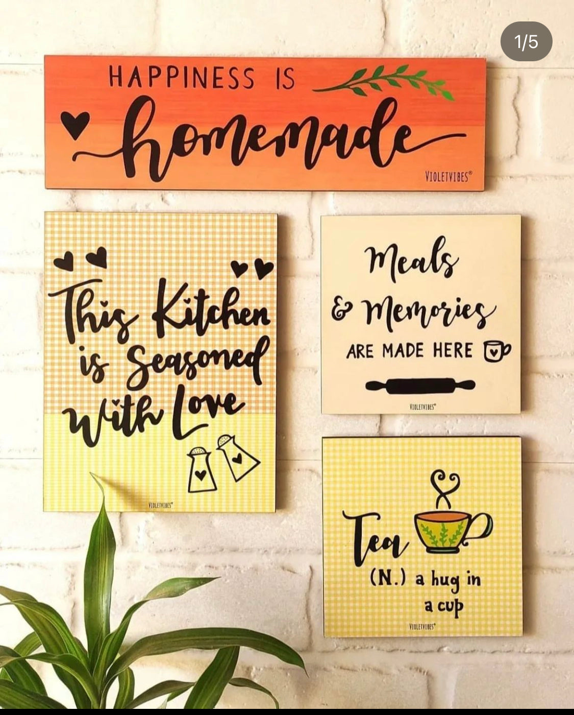Happiness is Homemade with Wooden stickers | Kitchen Decor