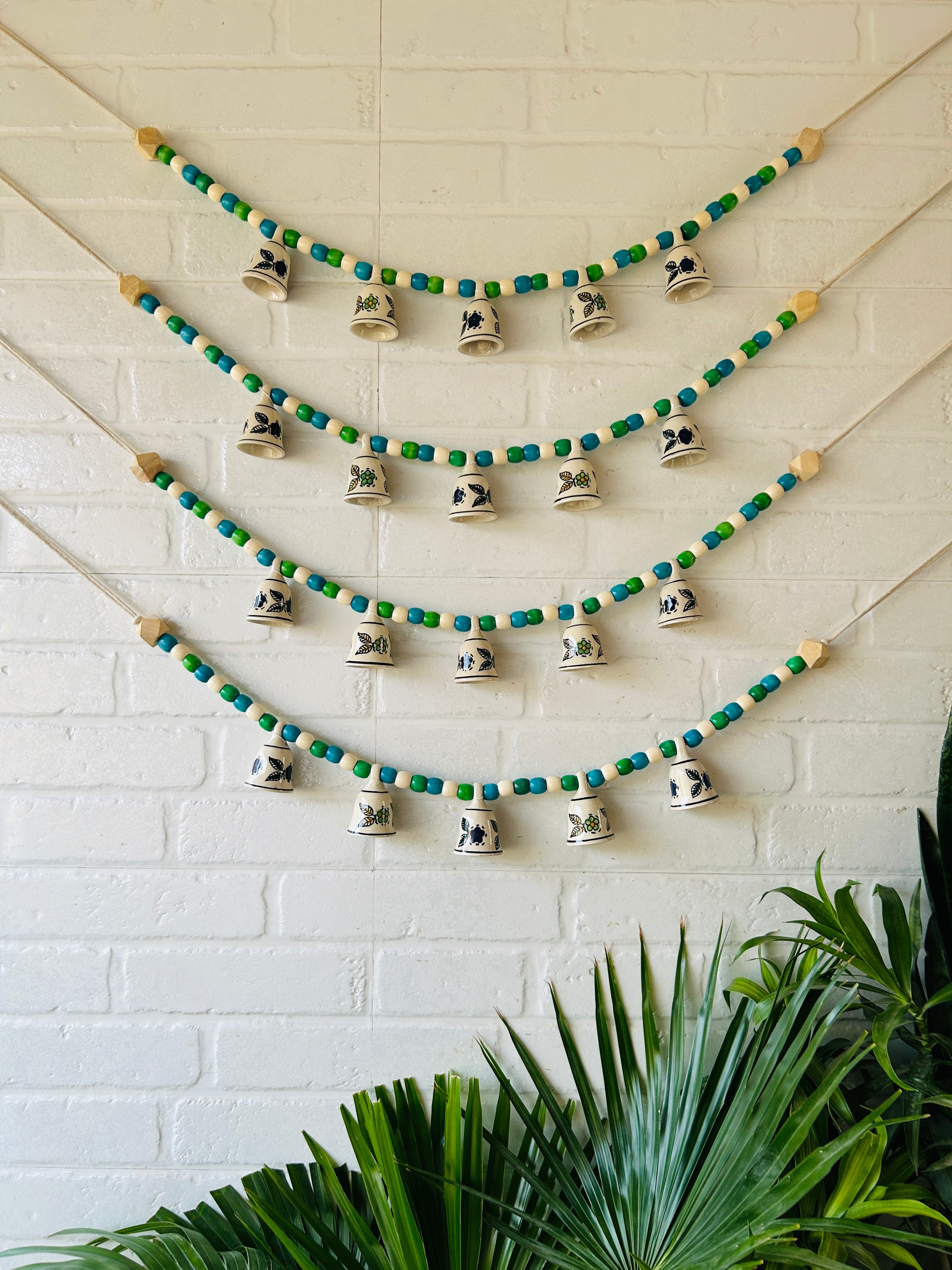KHANAK | Ceramic bells bunting - Blue ORCHID