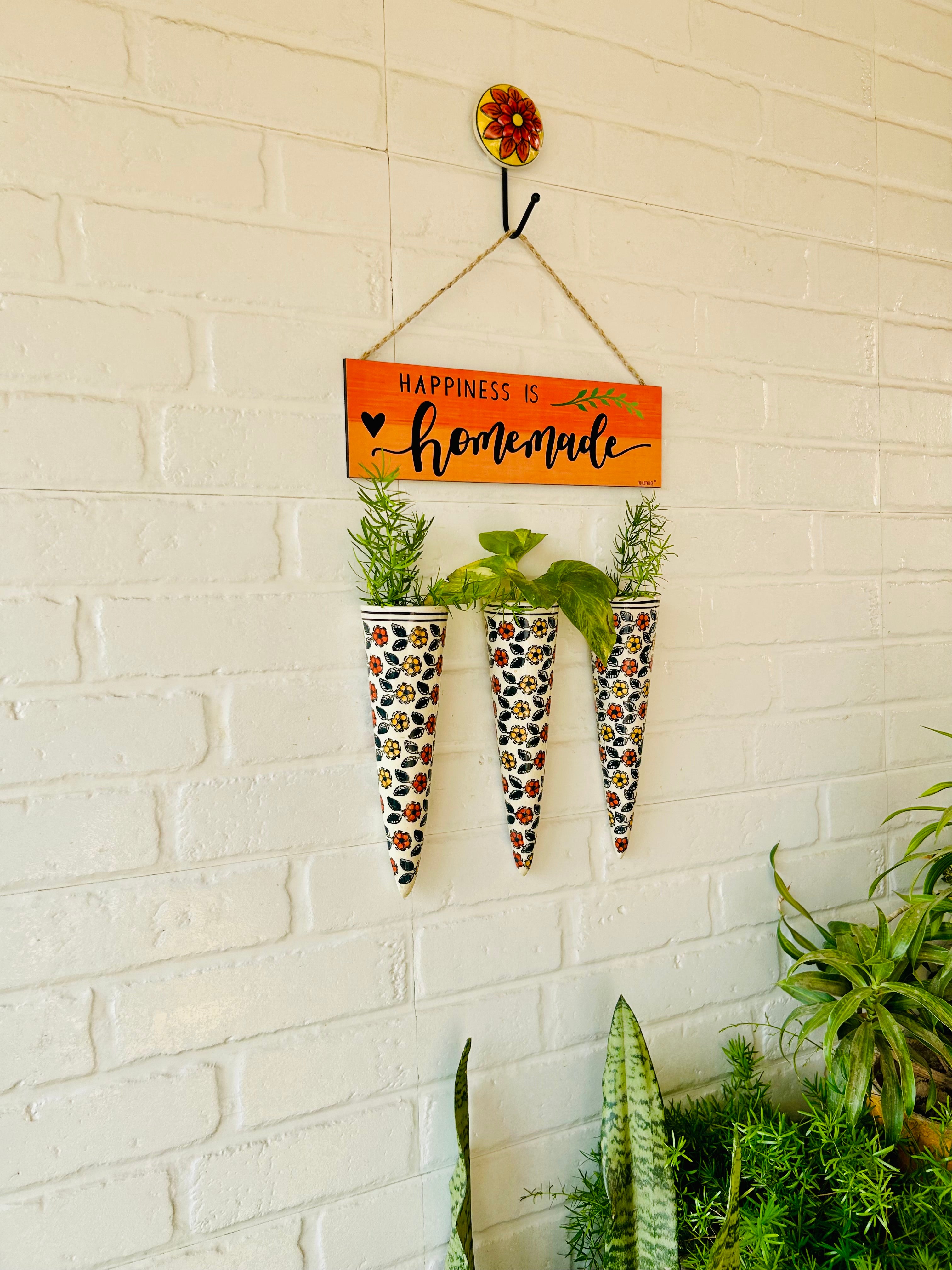 Floral Conicals Wall Combo | Balcony/Garden Decor