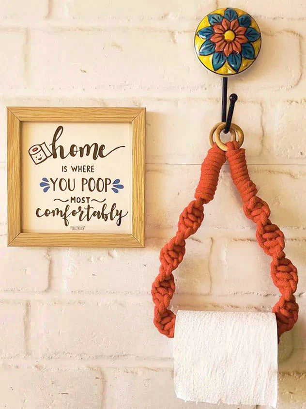 Combo with modern macrame Touch | Restroom Decor