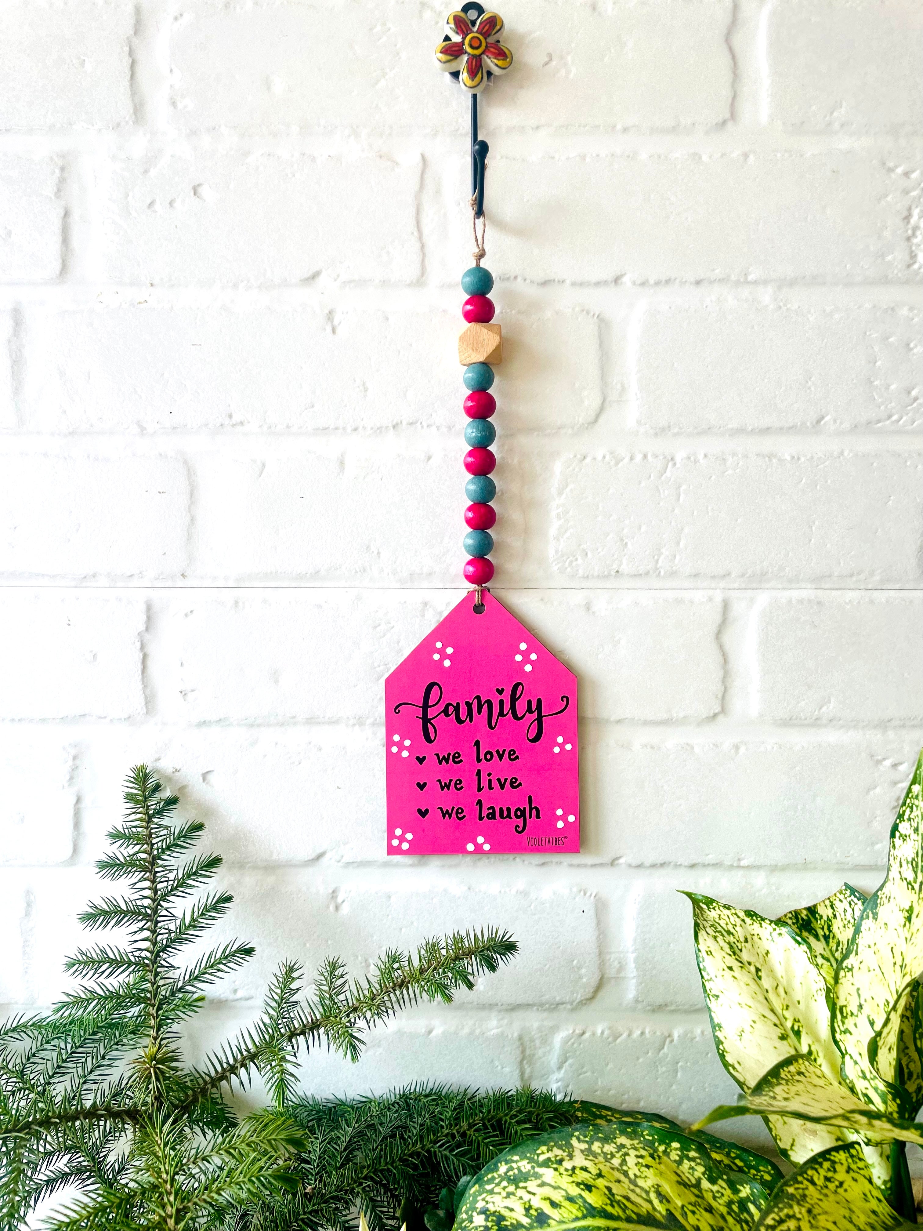 Family | Beaded Hut with Ceramic hook
