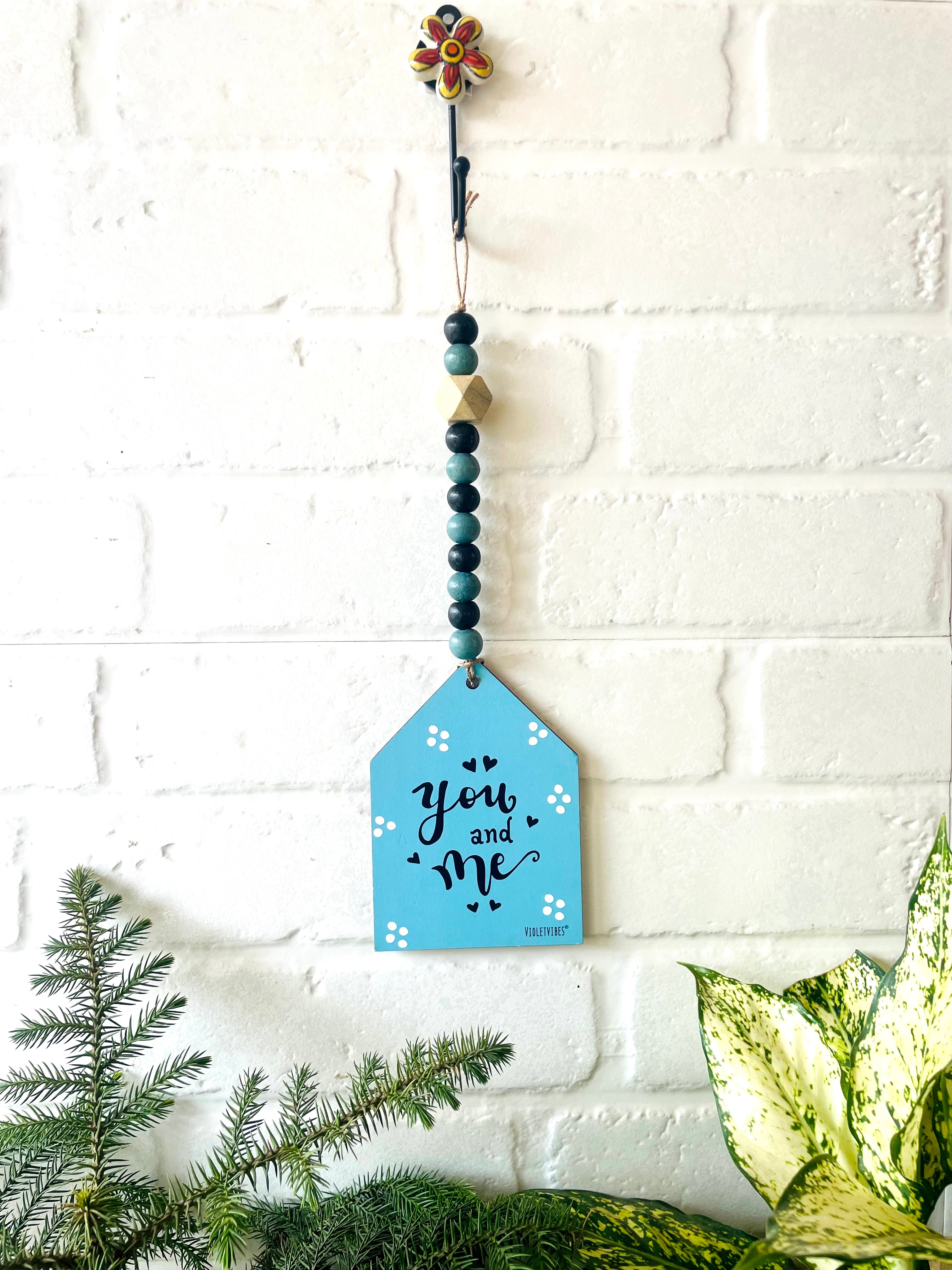 You and me | Beaded Hut with Ceramic hook