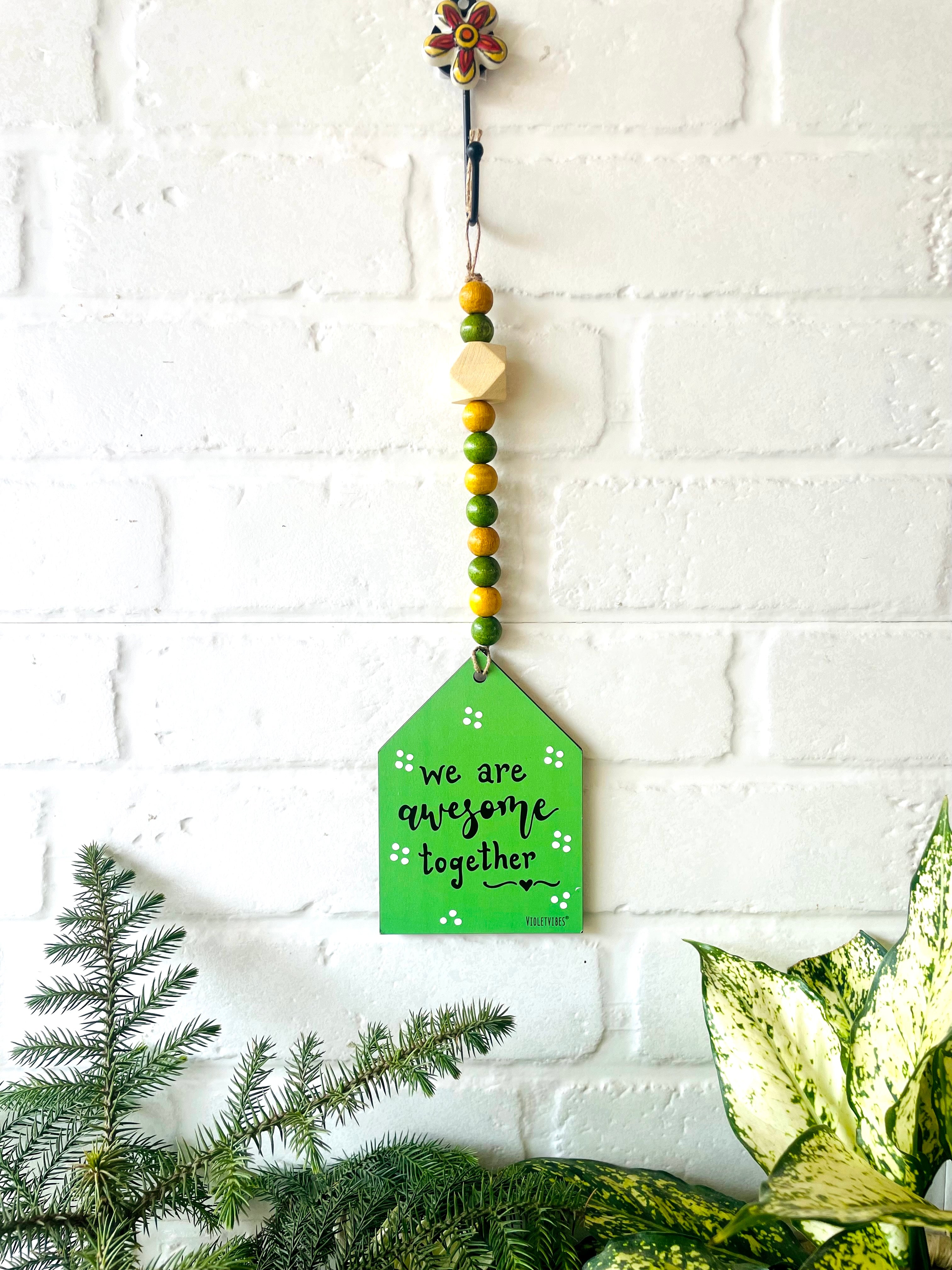 We are awesome together | Beaded Hut with Ceramic hook