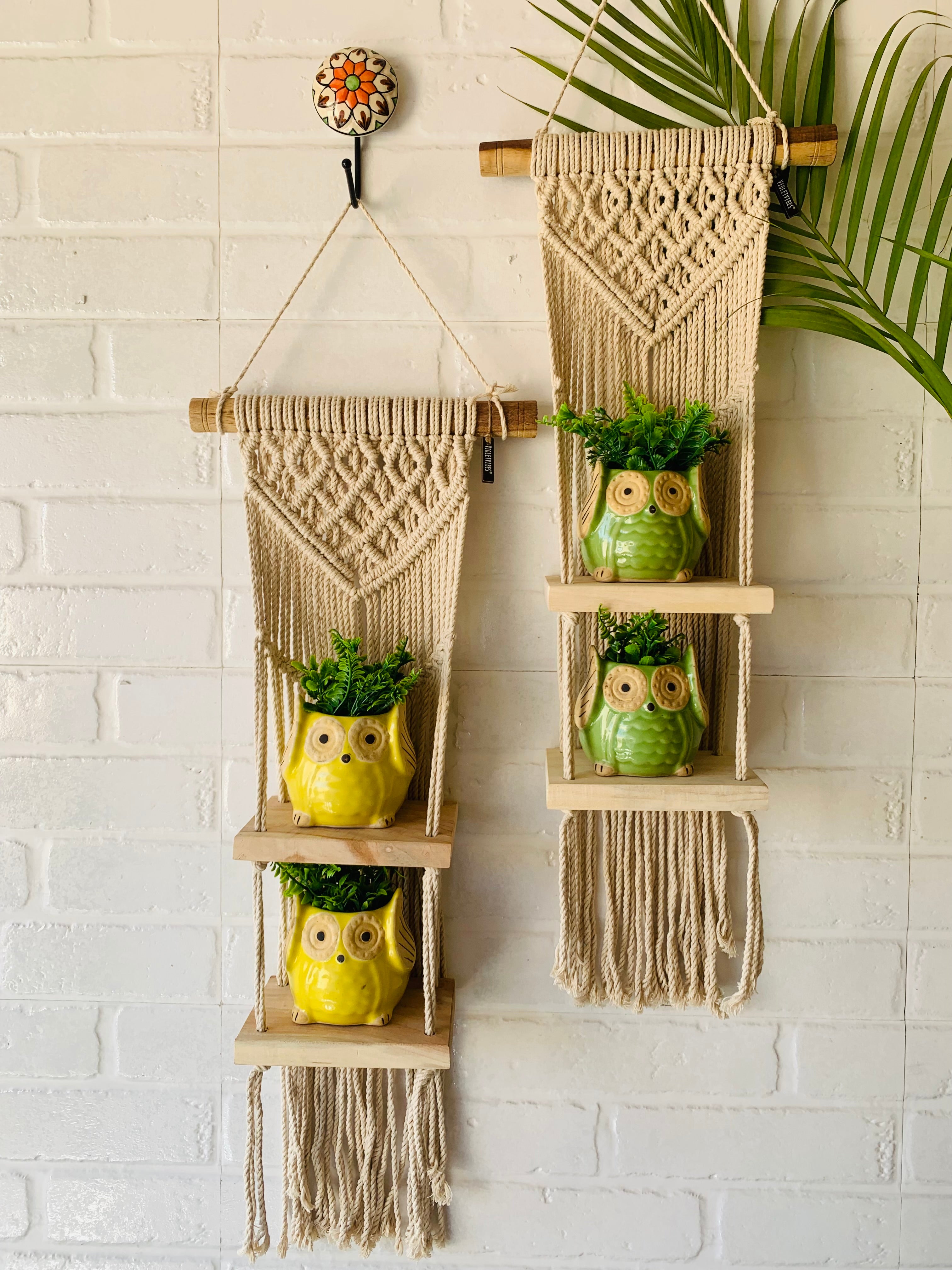 Double tier mini shelf | Natural Wood