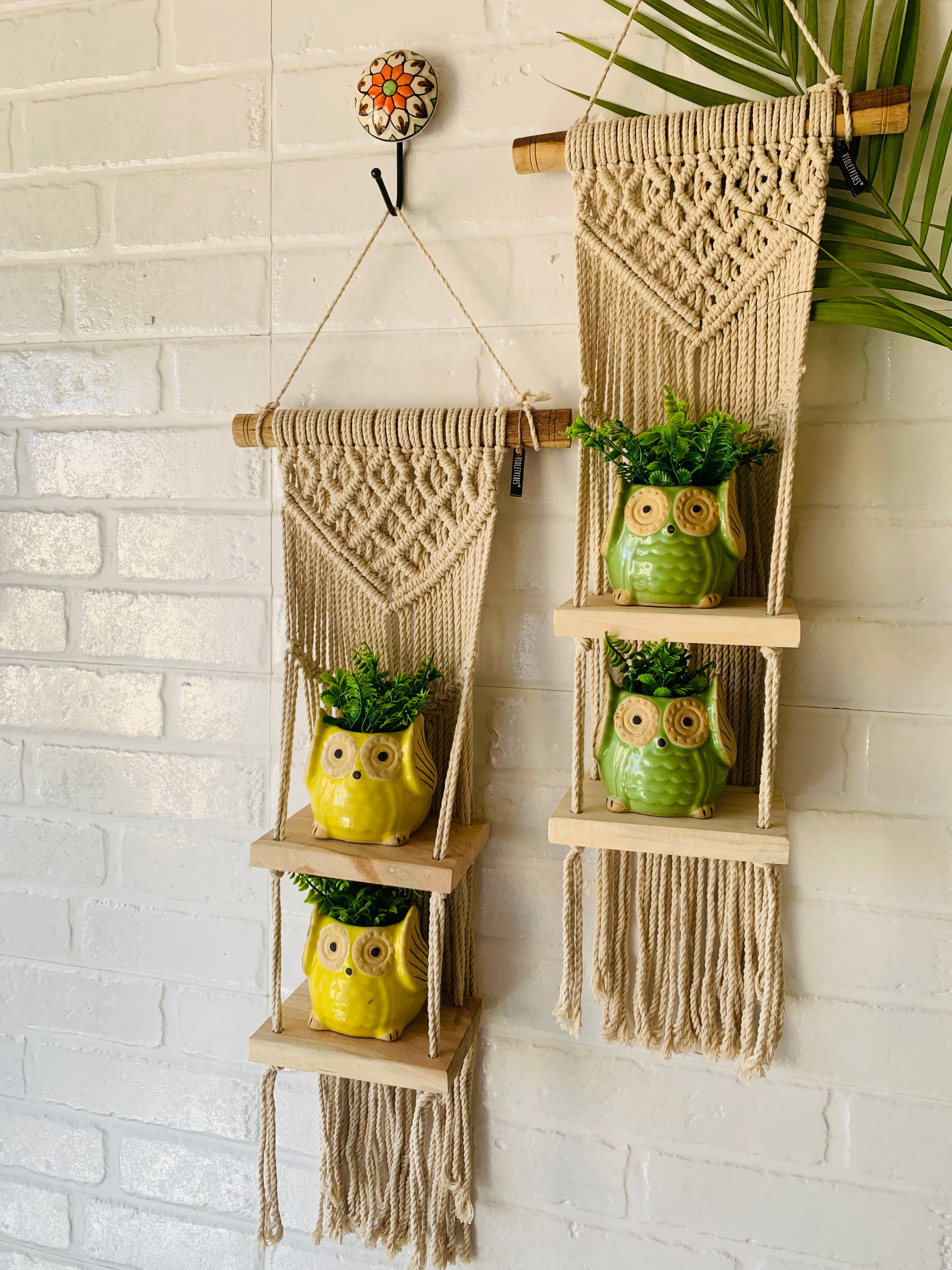 Double tier mini shelf | Natural Wood
