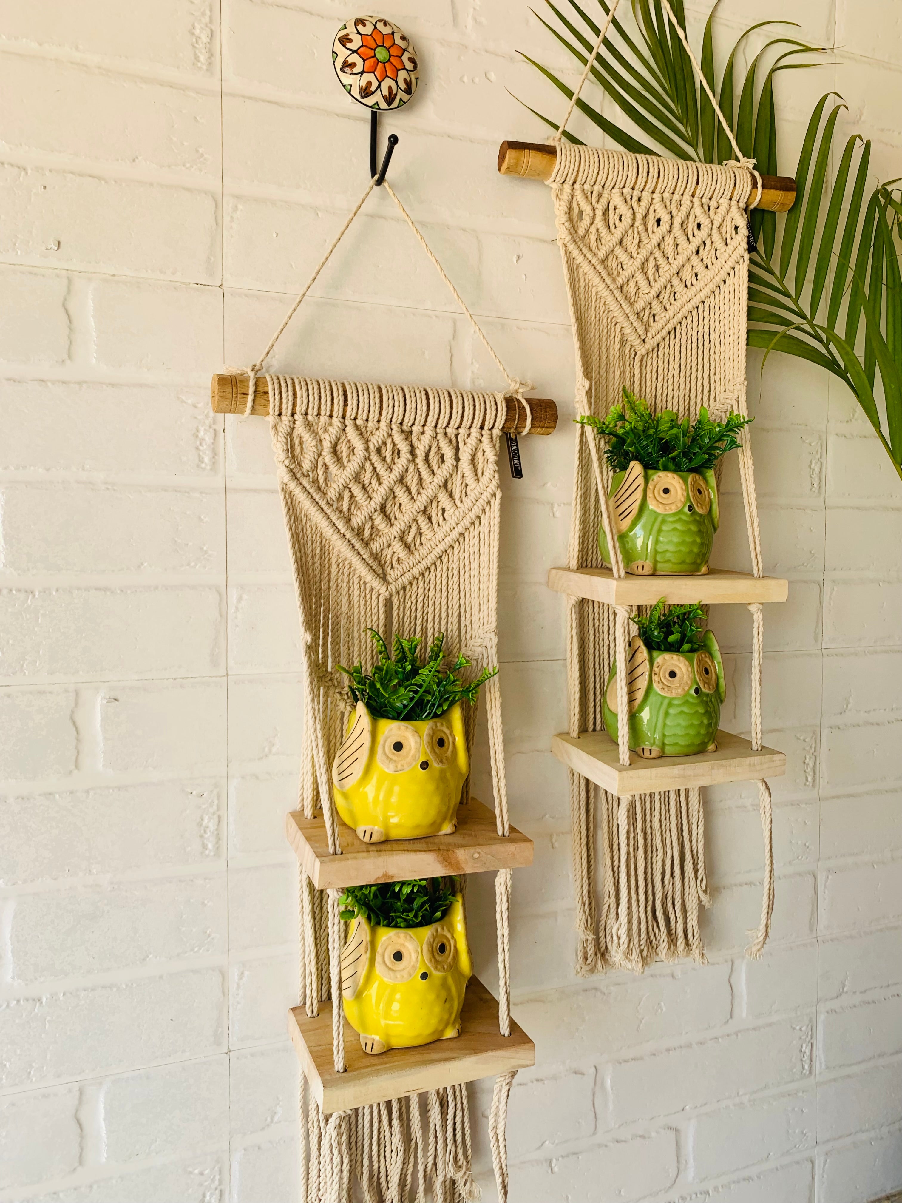 Double tier mini shelf | Natural Wood