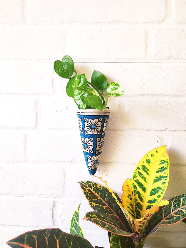 Mini Conical Planter | Teal Square | Buy 3 get 3 offer applicable| USE CODE