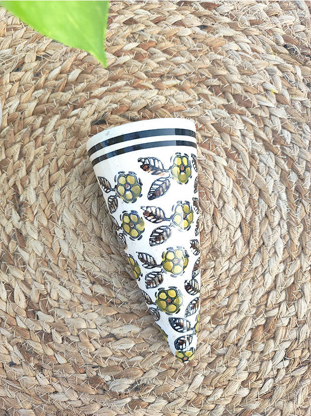 Mini Conical Planter | Yellow Flowers