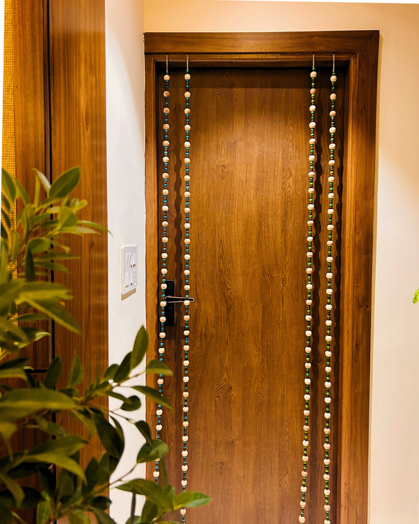 Boho Strings | Beaded Curtain | Set of 4 strings (Blue and Green)