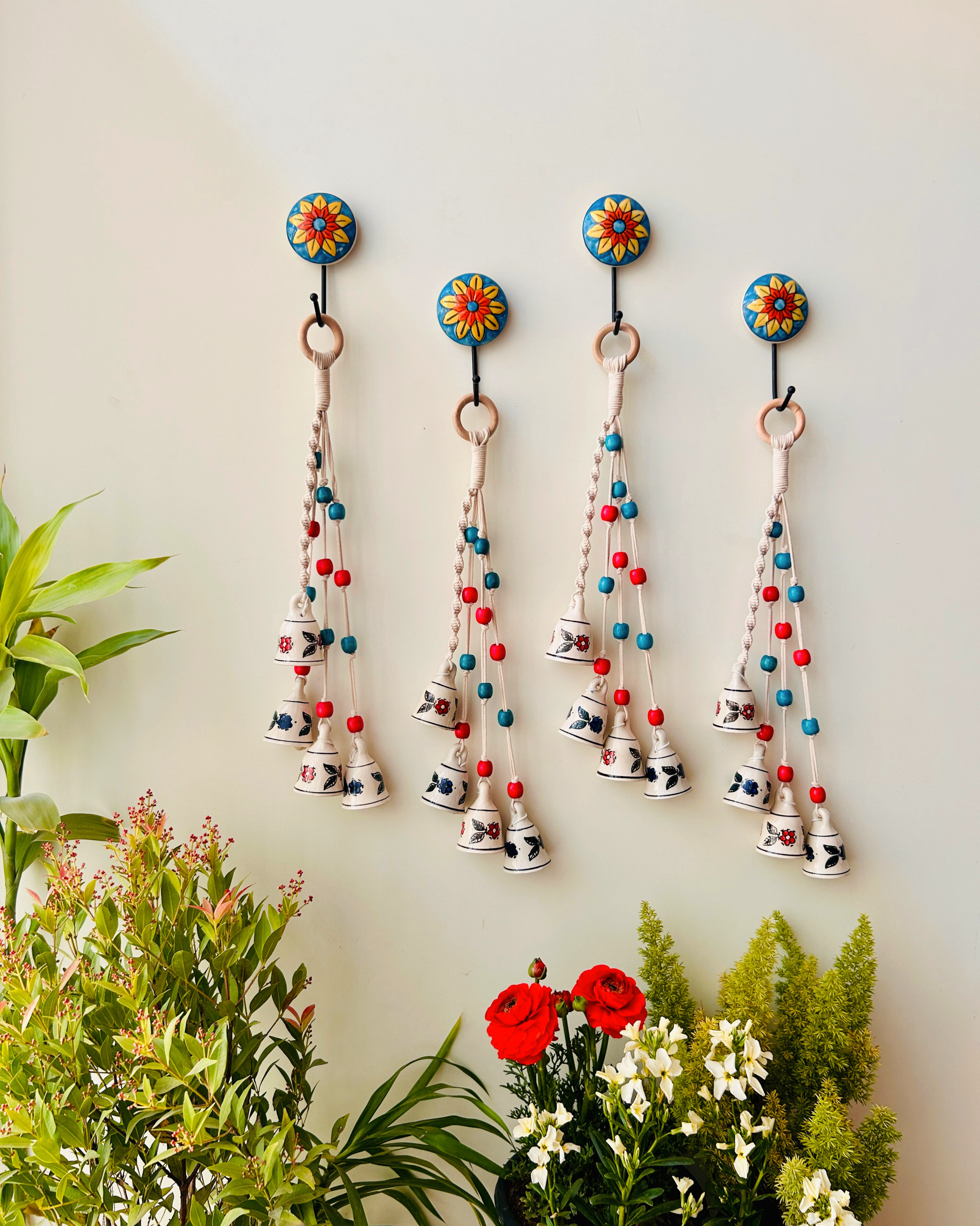 GULMOHAR | Symphony Chimes | Bunch of 4 (mini) bells with Ceramic Hook