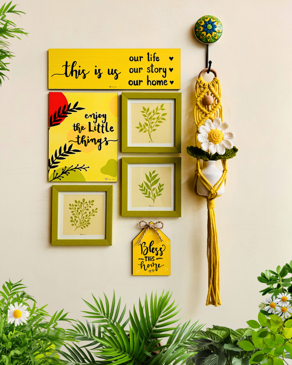 Mac-crochet Collection |This is us wall set up | with a macrame hanger and a crochet flower