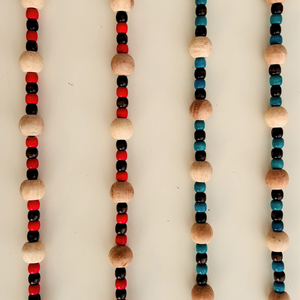 Boho Strings | Beaded Curtain | Set of 4 strings (Red and Blue)