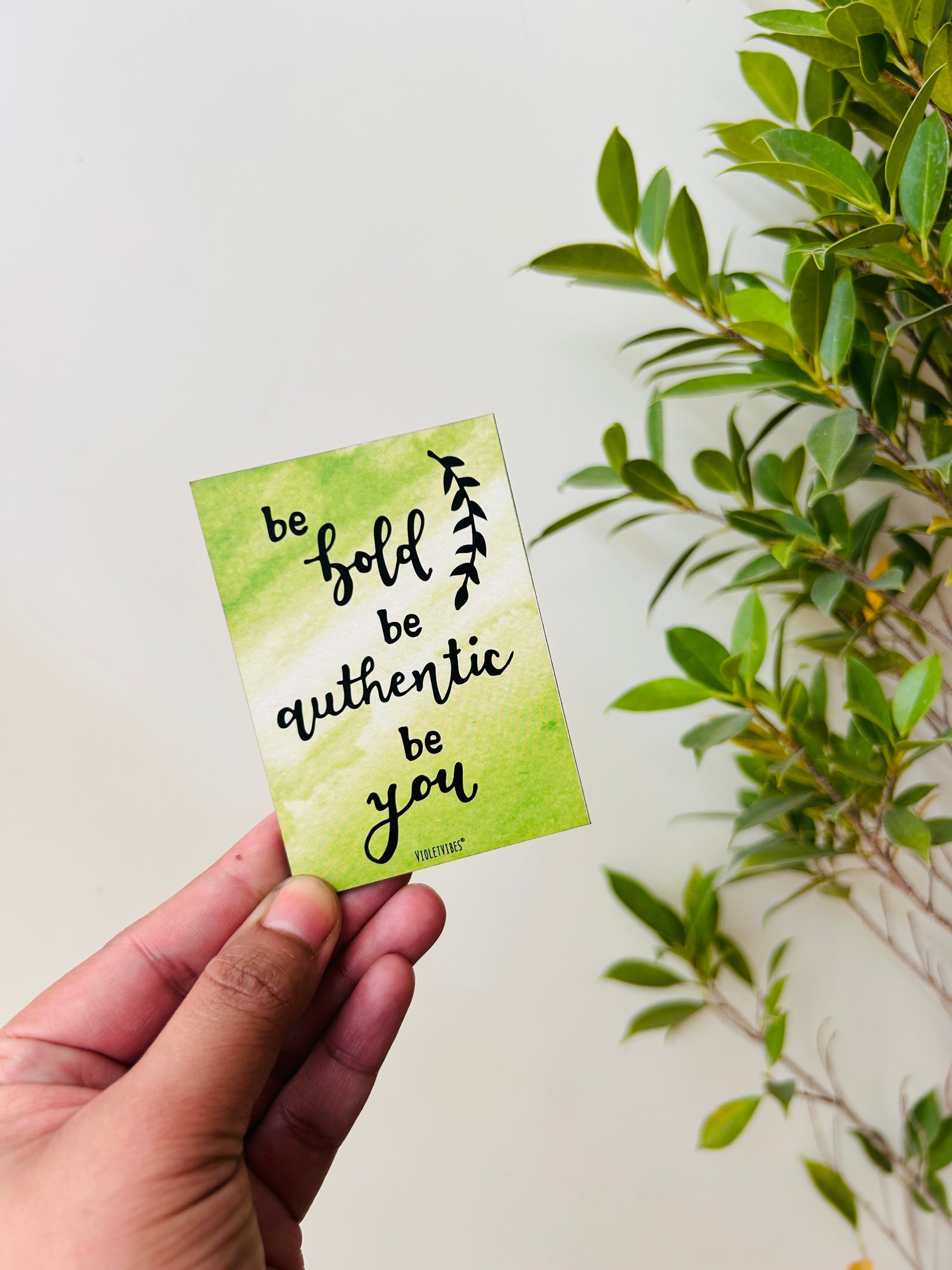 Be Bold | Small wooden sticker with hand doodled design