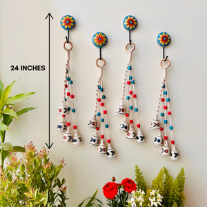 GULMOHAR | Symphony Chimes | Bunch of 4 (mini) bells with Ceramic Hook