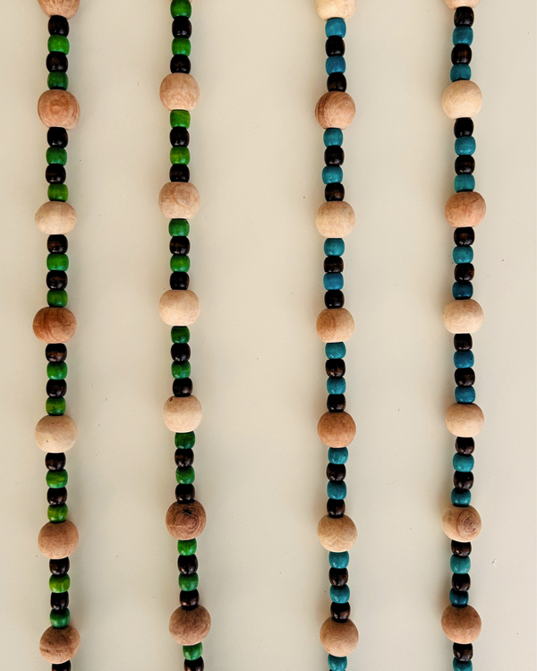 Boho Strings | Beaded Curtain | Set of 4 strings (Blue and Green)