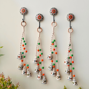 MARIGOLD | Handmade Ceramic Symphony Bell Chimes | Bunch of 4 (mini) bells with Ceramic Hooks