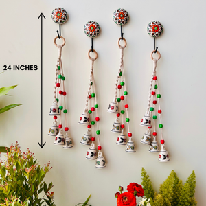 INDIAN ROSE | Set of 4 HANDMADE Symphony Chimes with 4 Ceramic Hooks