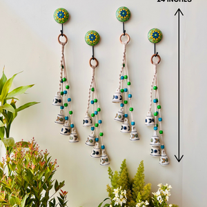 BLUE ORCHID | Set of 4 Symphony Chimes with 4 Ceramic Hooks