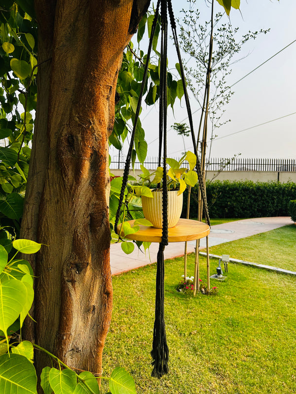 Swing Story CLASSIC – Macrame Hanging Shelf | METAL CEILING HOOK INCLUDED