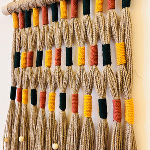 Desert Drape Ivory Boho Tapestry | With a ceramic wall hook