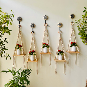 IVORY ROSE BLOOM WALL SHELVES