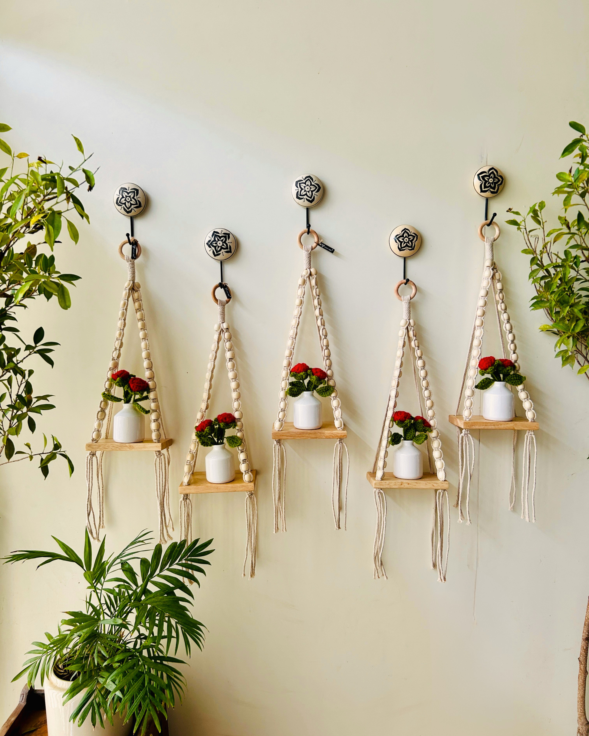 IVORY ROSE BLOOM WALL SHELVES