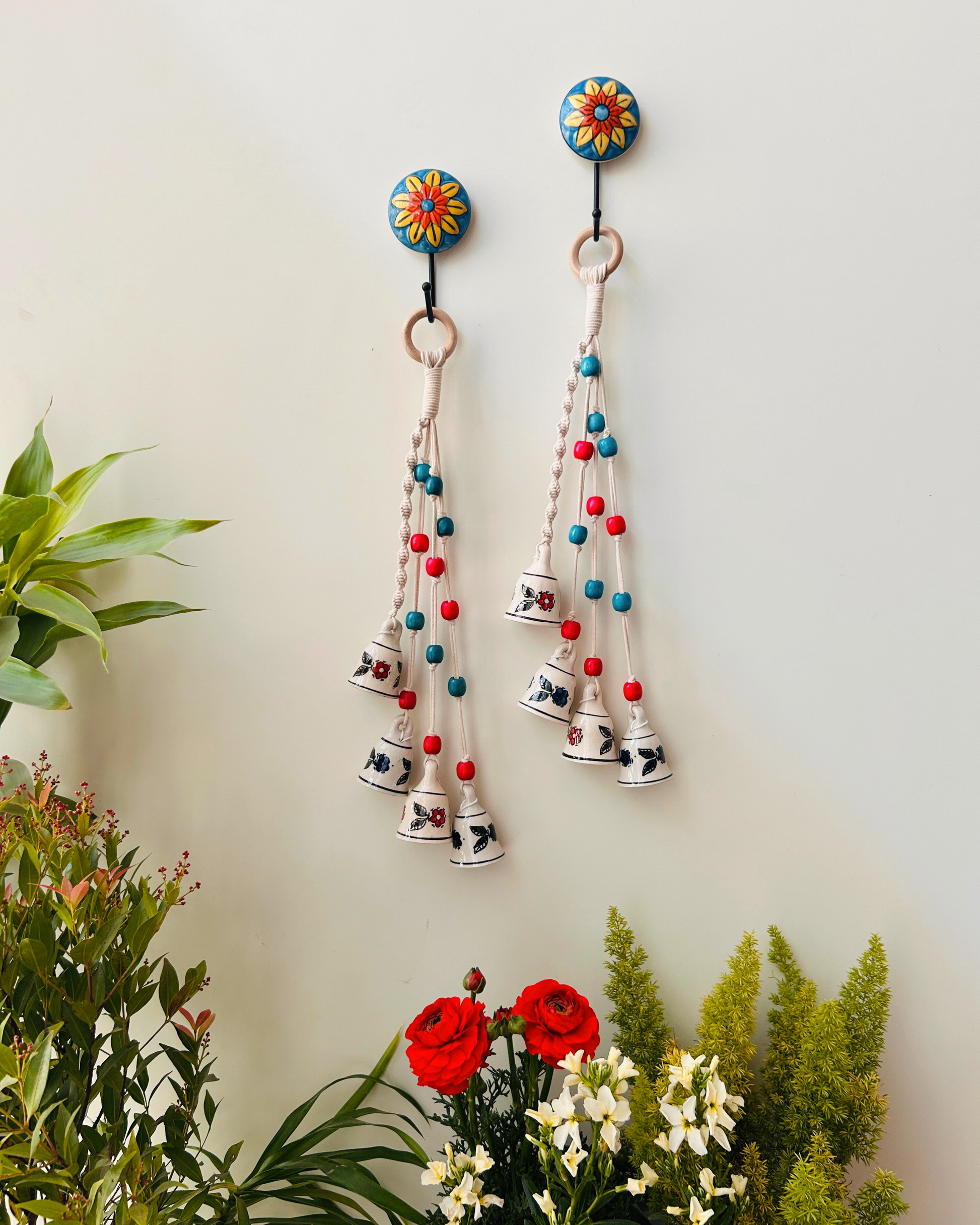 GULMOHAR | Symphony Chimes | Bunch of 4 (mini) bells with Ceramic Hook