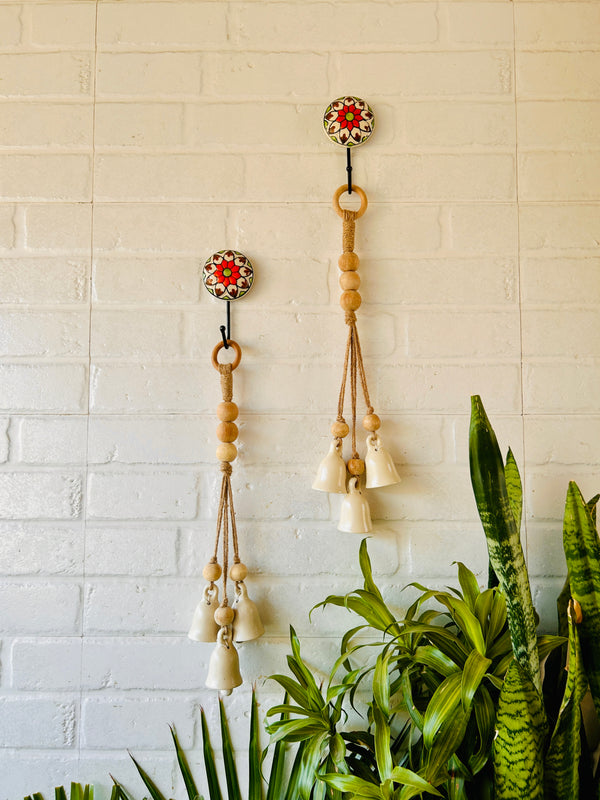 Ivory Chimes | Classic white bells with ceramic hook