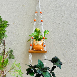 Knot and Bead | Macrame Shelf with planter and hook