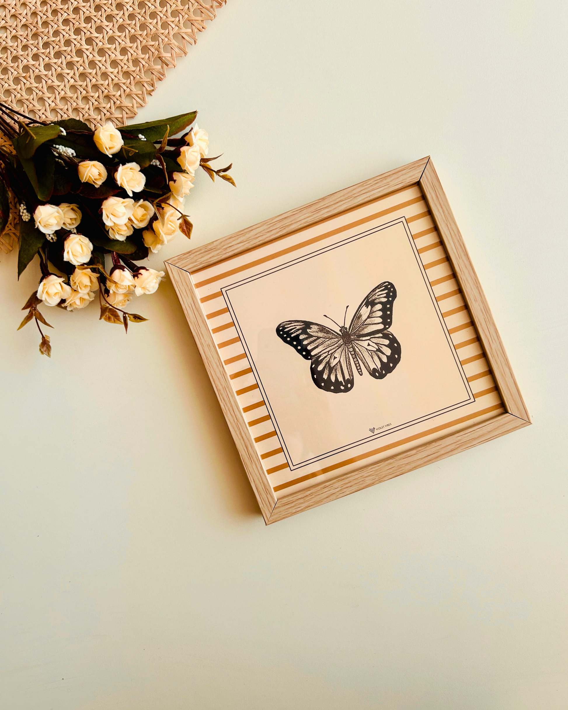 Still Stories | Butterfly | Doodled Glass Wall Frame
