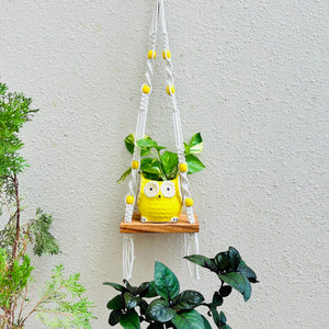 Knot and Bead | Macrame Shelf with planter and hook