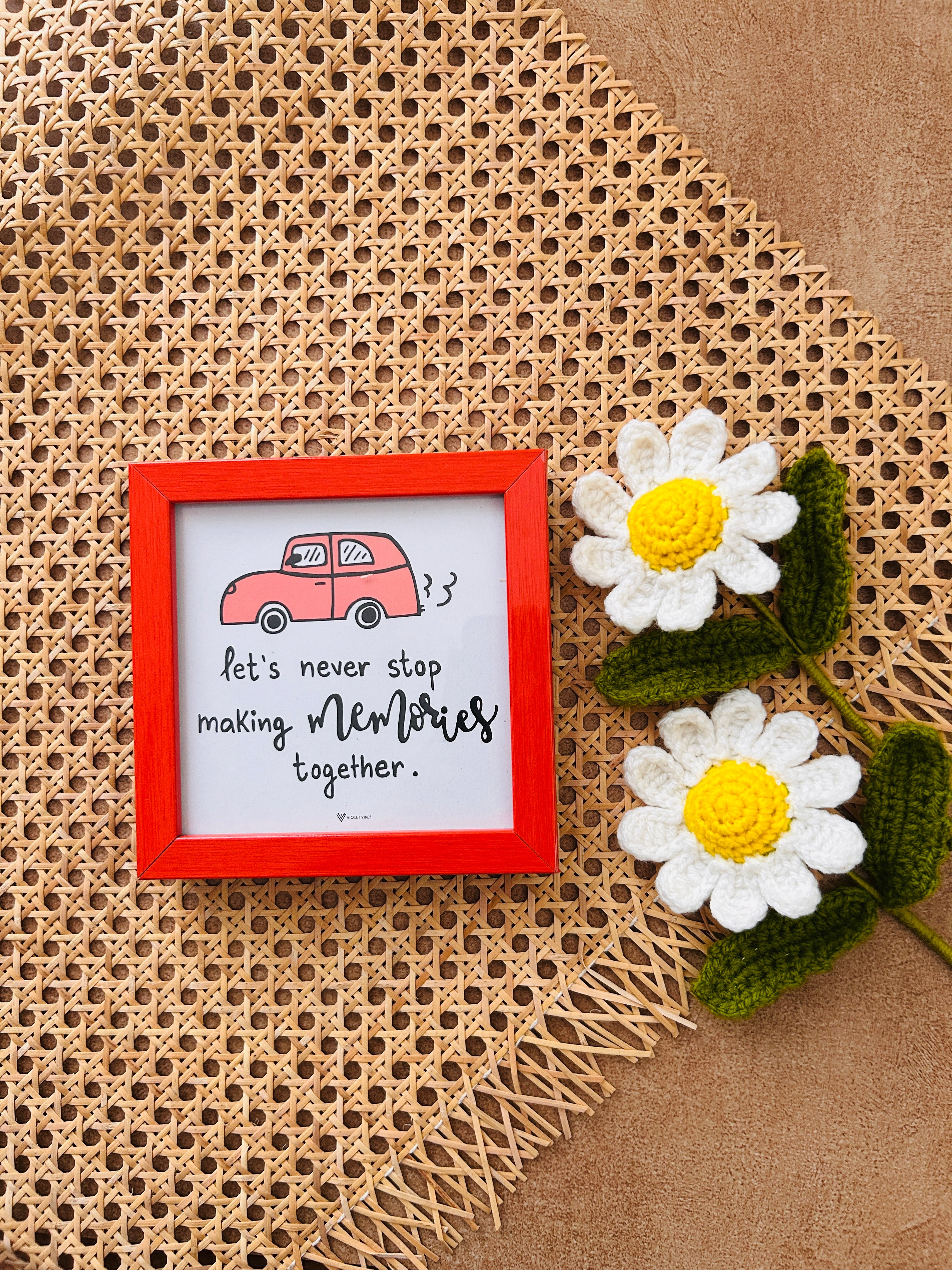 Let's never stop making memories together| 5*5 inches glass top wall frame