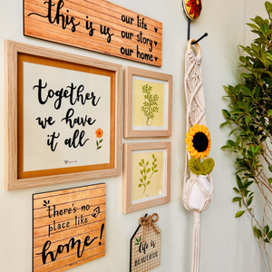 Mac-crochet Collection | Sunflower Home | with a macrame hanger and a crochet sunflower