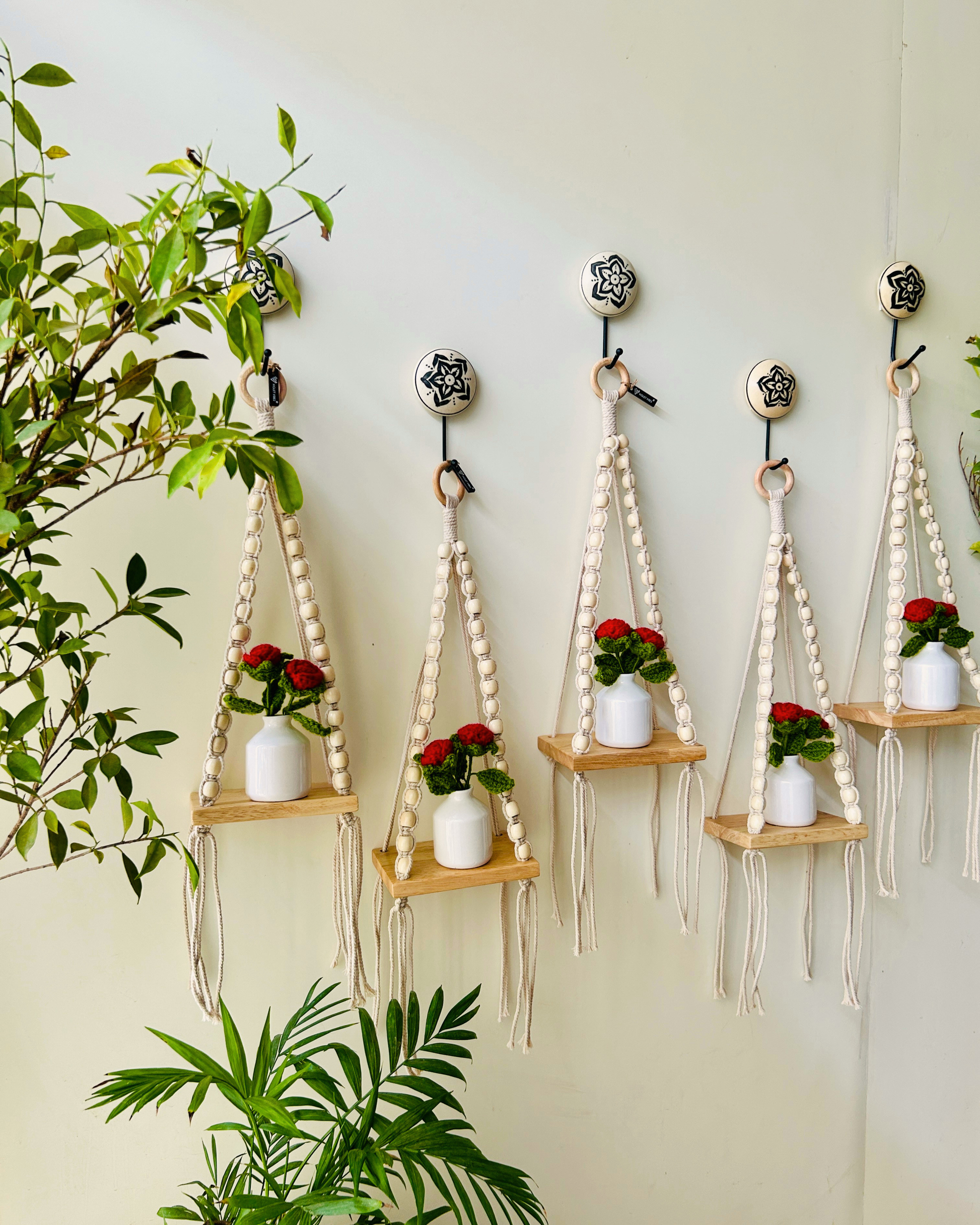 IVORY ROSE BLOOM WALL SHELVES