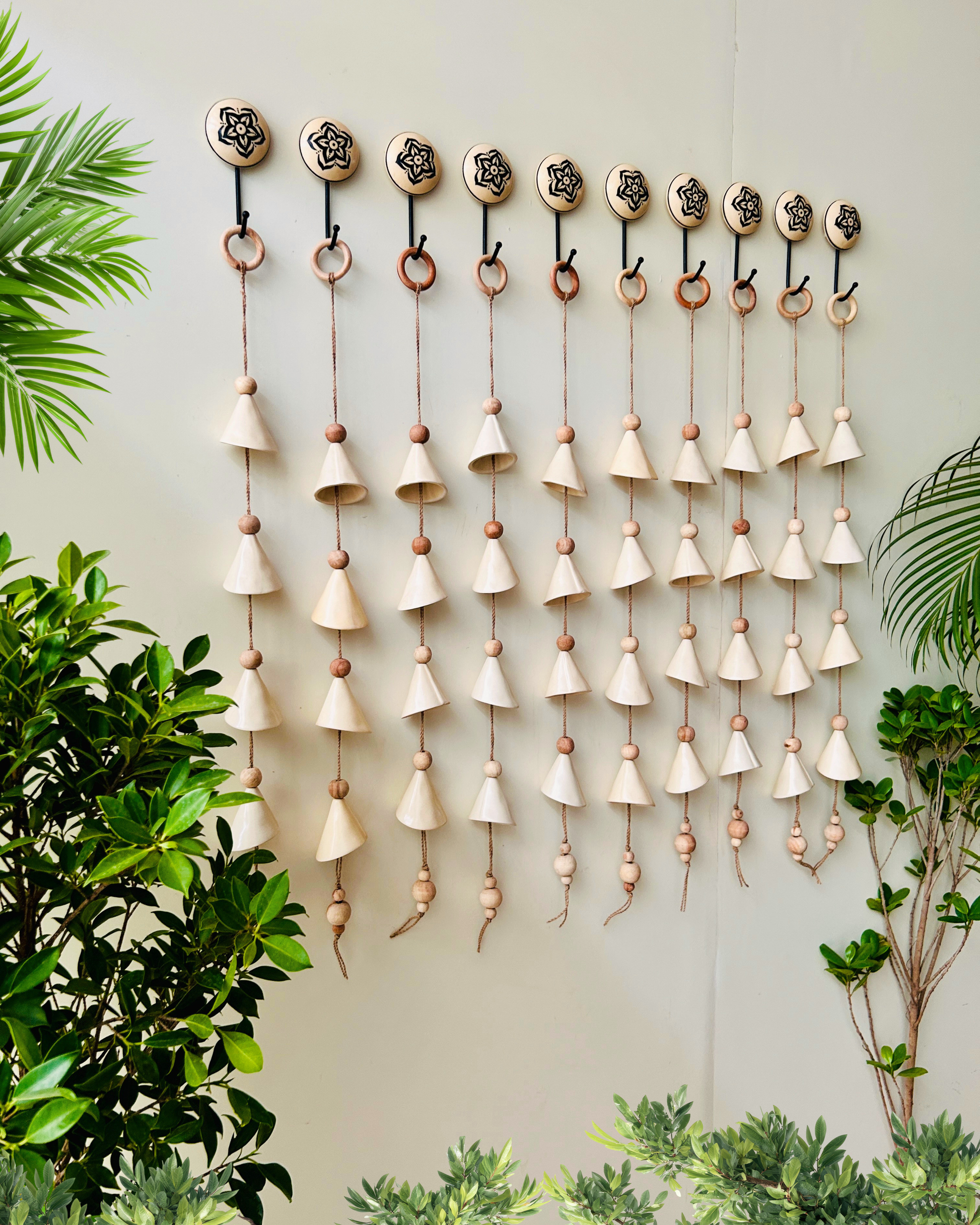 Boho Ivory Ceramic Drops with Ceramic Hooks