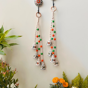 MARIGOLD | Handmade Ceramic Symphony Bell Chimes | Bunch of 4 (mini) bells with Ceramic Hooks