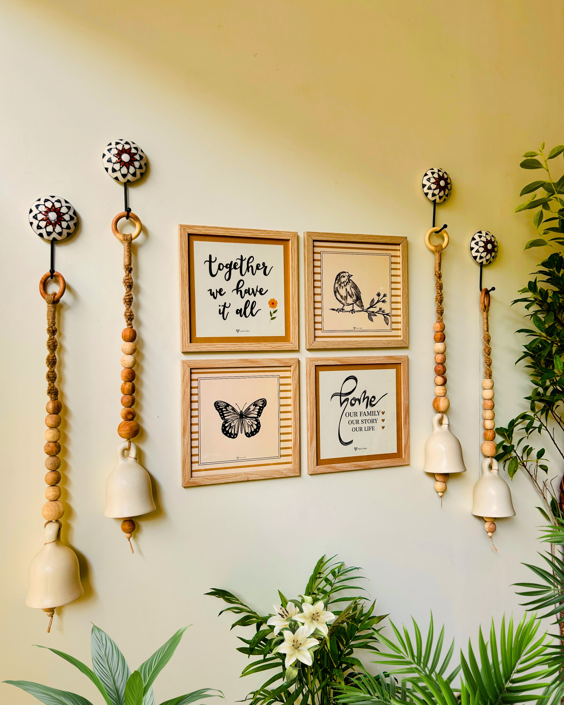 Still Stories Wall Set with Boho Ivory Bells