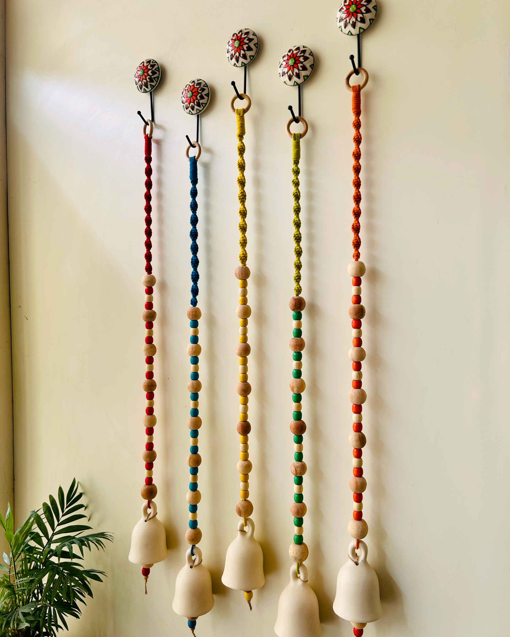 Color Cascade Backdrop Bells with Ceramic Hooks