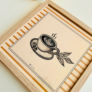Still Stories | Coffee | Doodled Glass Wall Frame