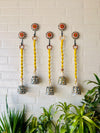 SET OF FIVE - DAISY | Ceramic Macrame Bells with Ceramic Hooks (Buy 4 get 1 free)